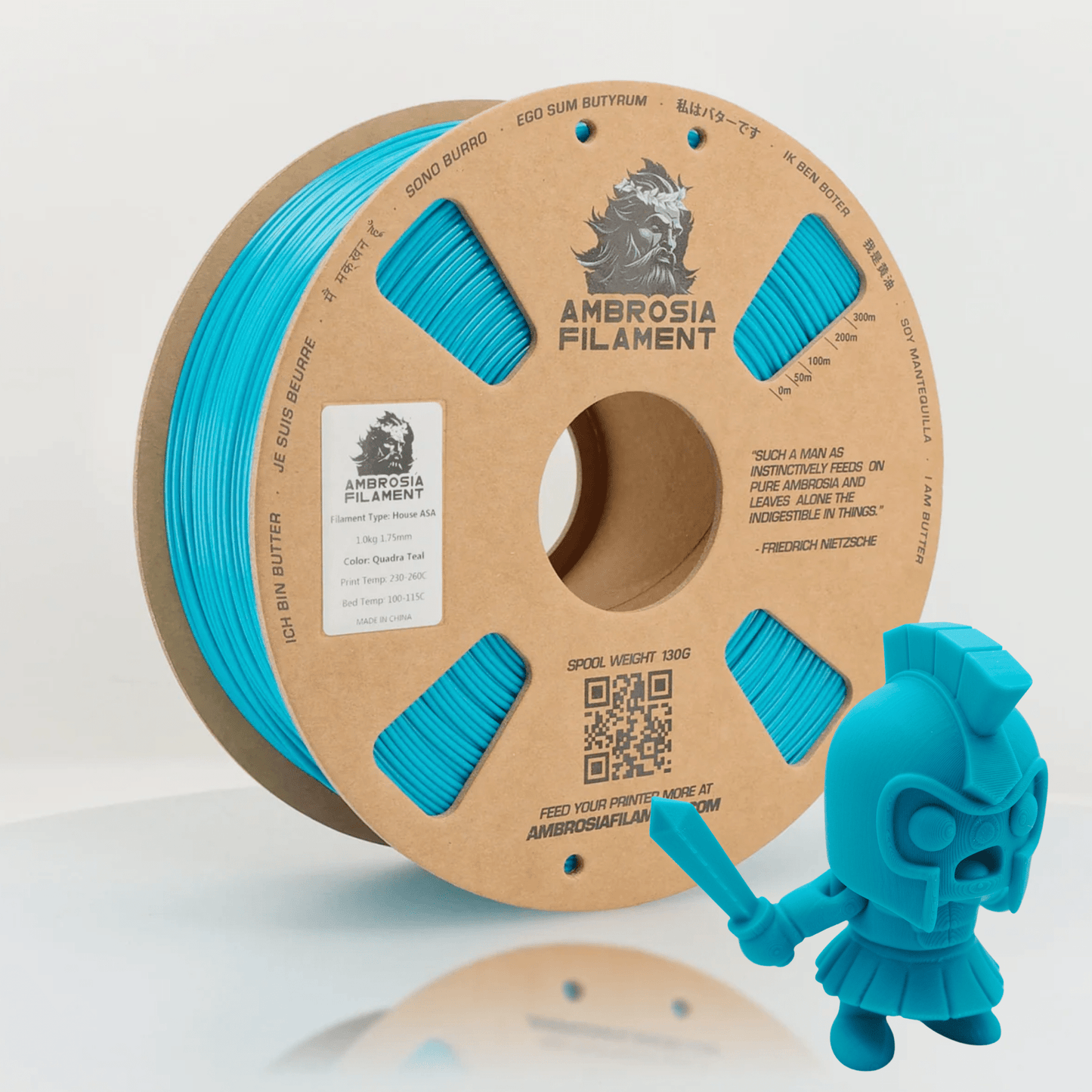 AMBROSIA PLA Filament of the Gods - 1KG Bambu AMS Friendly Cardboard Spools Premium 3D Printing Filament