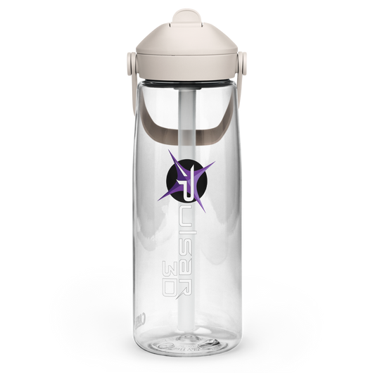 Flip straw water bottle