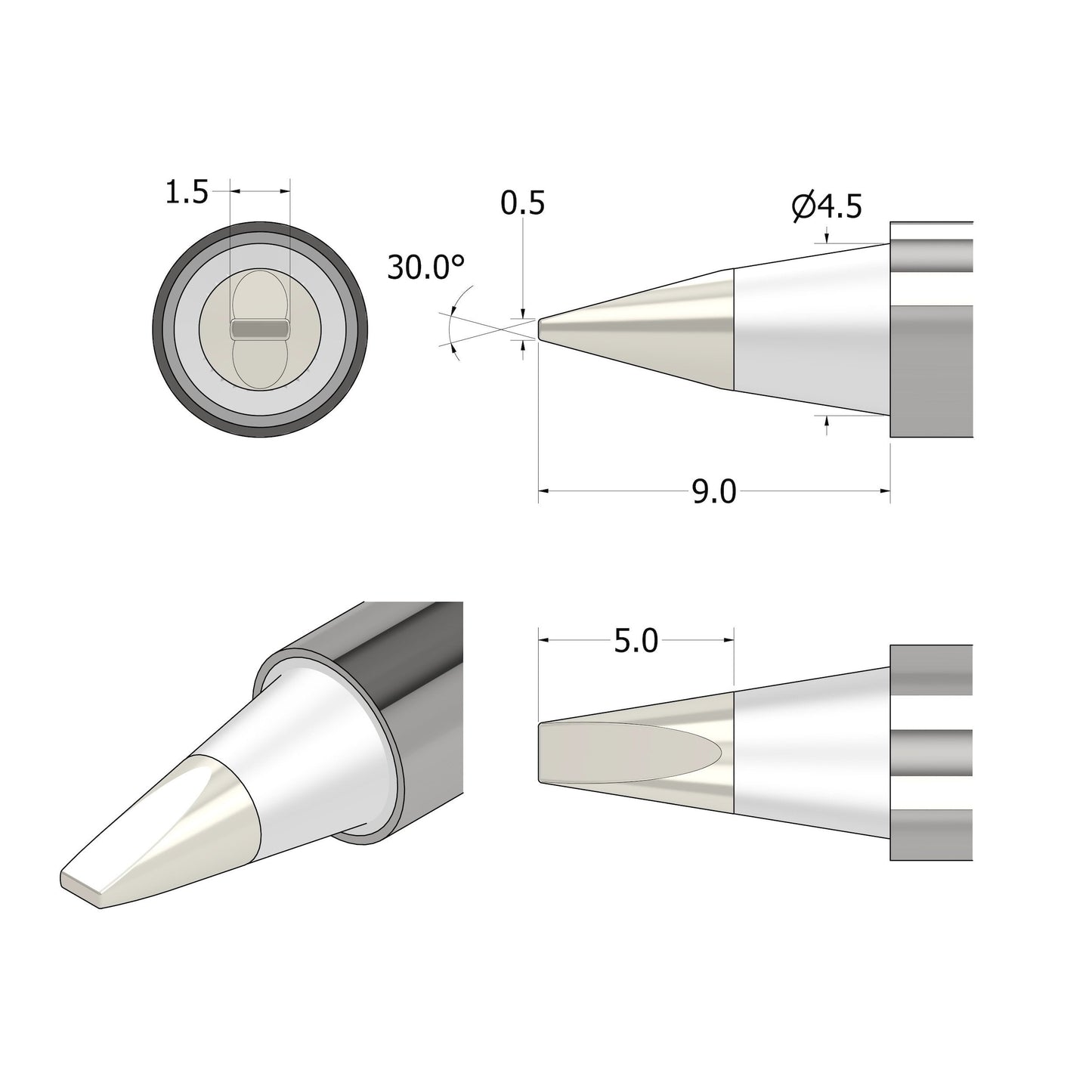 FixHub Soldering Iron Wedge 1.5 Tip